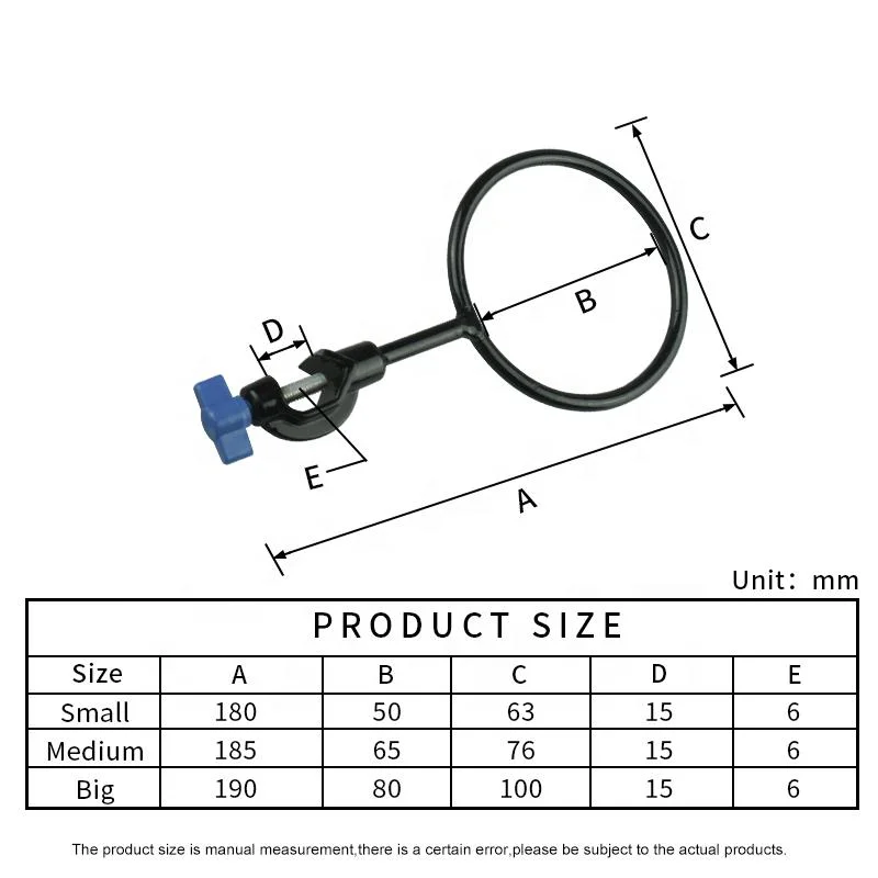 Black Iron Extension Lab Support Ring with Clamp