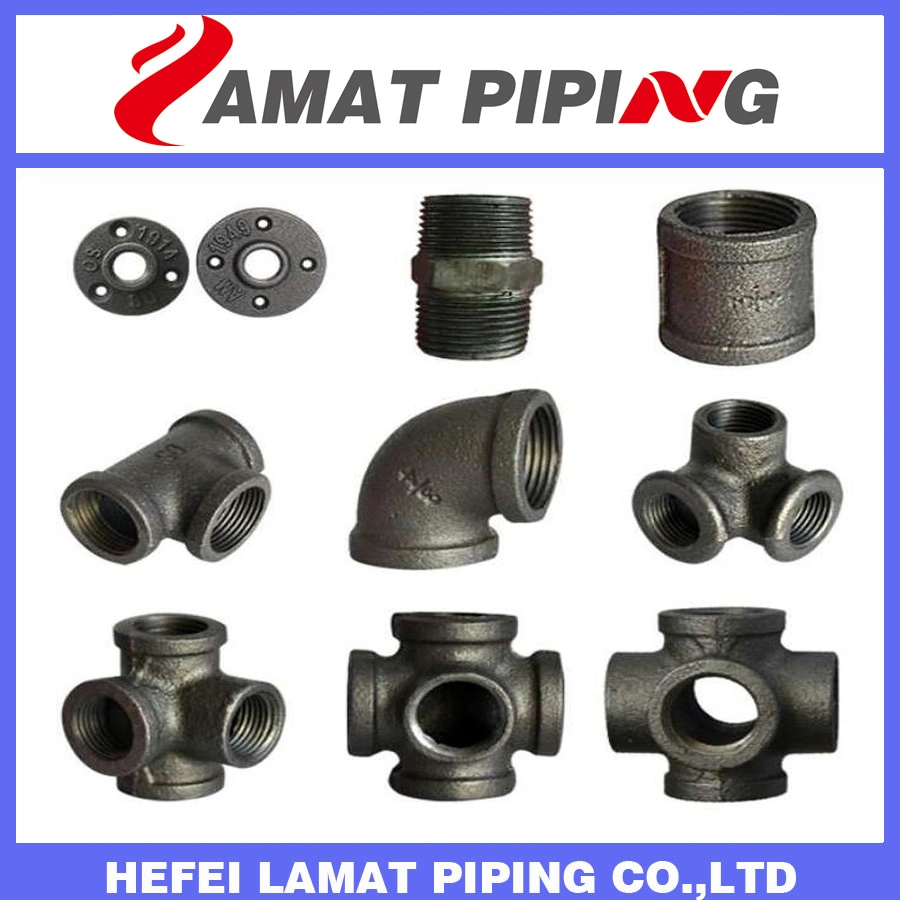 Black Iron Floor Flange Pipe Fitting for Shelf DIY Furnitures