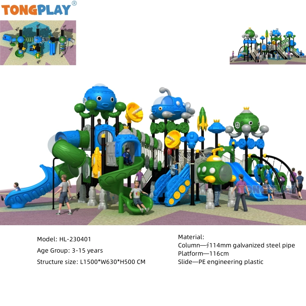 Space Series Jeux Enfants Outdoor Playground Plastic Combination Slide