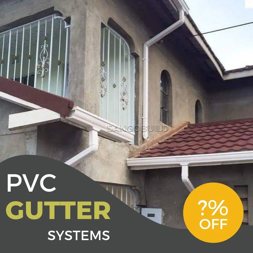 Quénia Gana materiais de cobertura de PVC plástico a água de chuva calha de tejadilho sistema de drenagem para casa