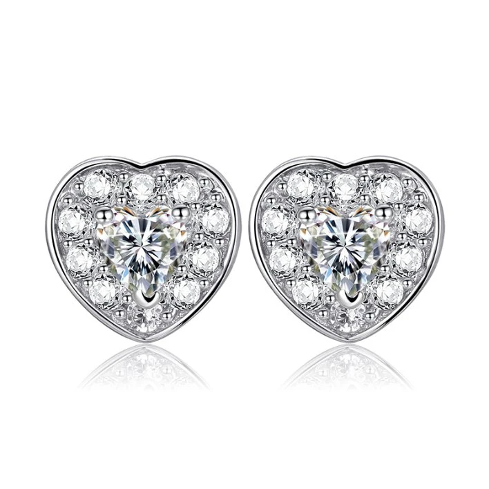 Sweet Acute Girls' 925 Silver Small Heart Earring