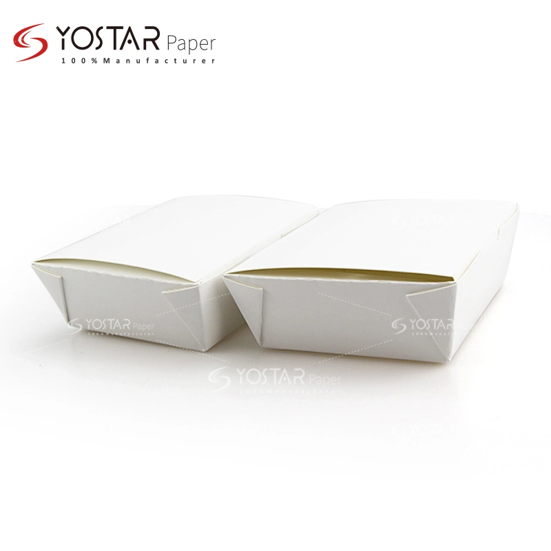 Eco-Friendly Disposable Fast Food Packing White Cardboard Paper Box with Leakproof