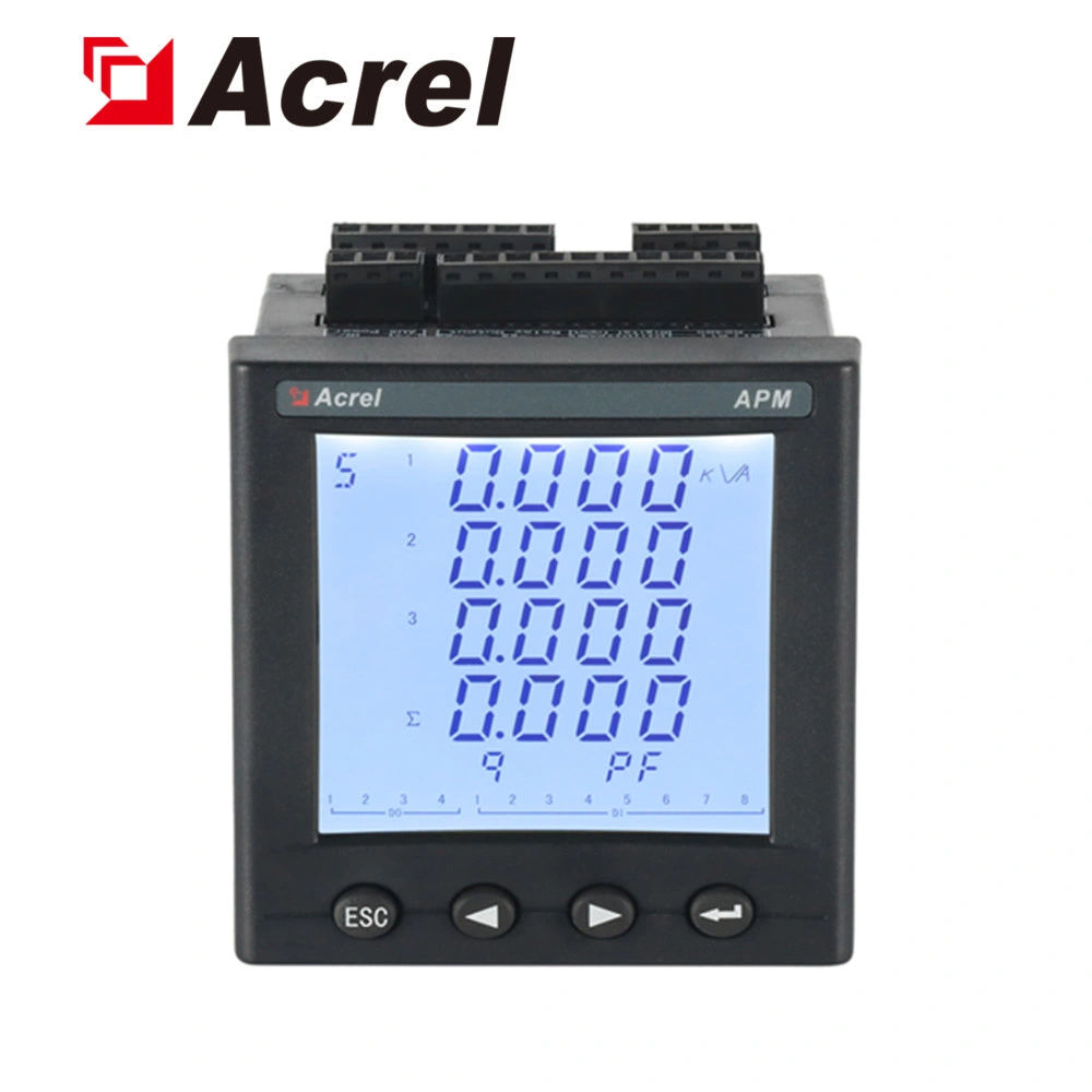 Acrel Apm800 690V 3 Phase Programmable LCD Multifunctional Panel Energy Meter Electric Power Meter with LCD Display