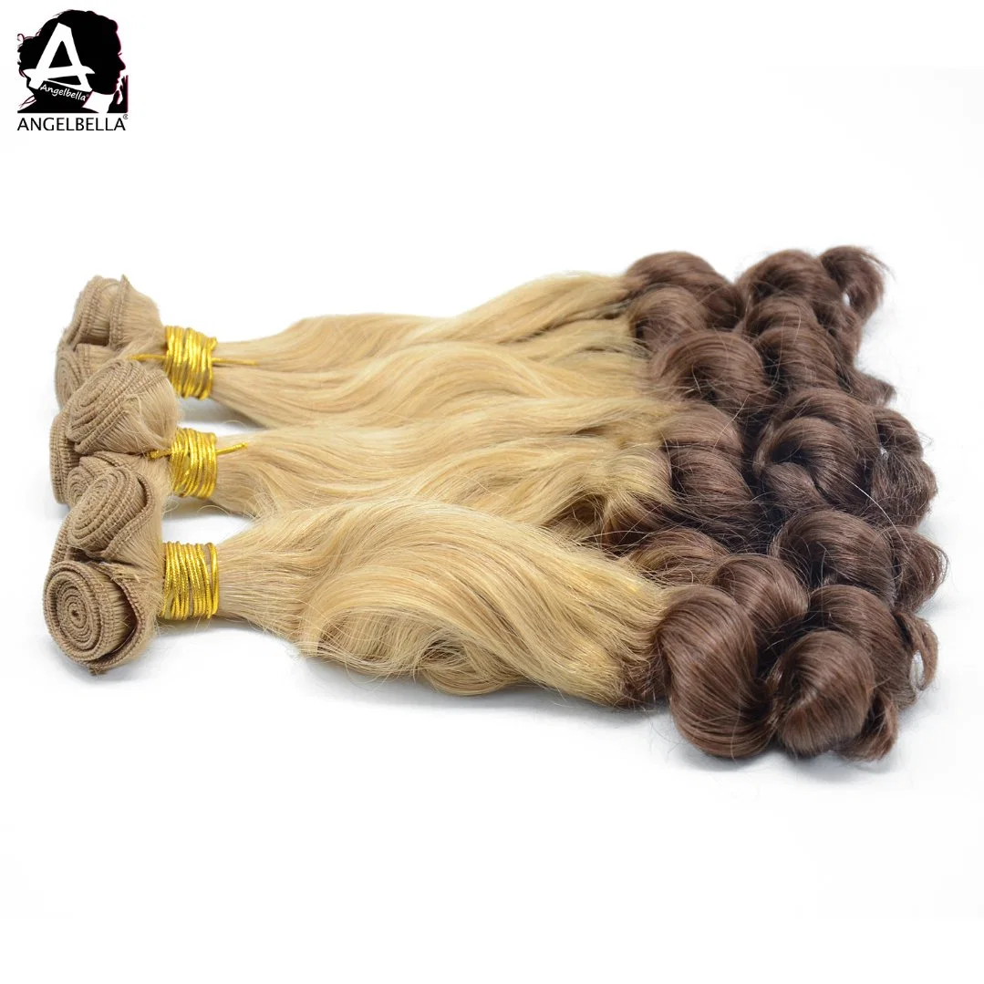 Angelbella New Arrived Ombre Brazilian 4# 27# Hair Loose Wave Funmi Remy Hair Weaving