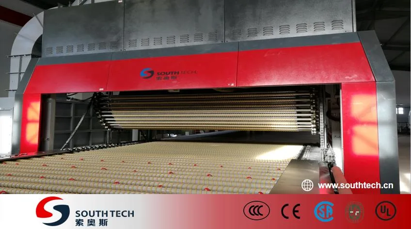 Southtech a poupança de energia zero marca vento planas e flexão transversal endurecimento Máquinas de processamento de vidro com a nova geração de convecção Vortech (NTPWG-V Series)