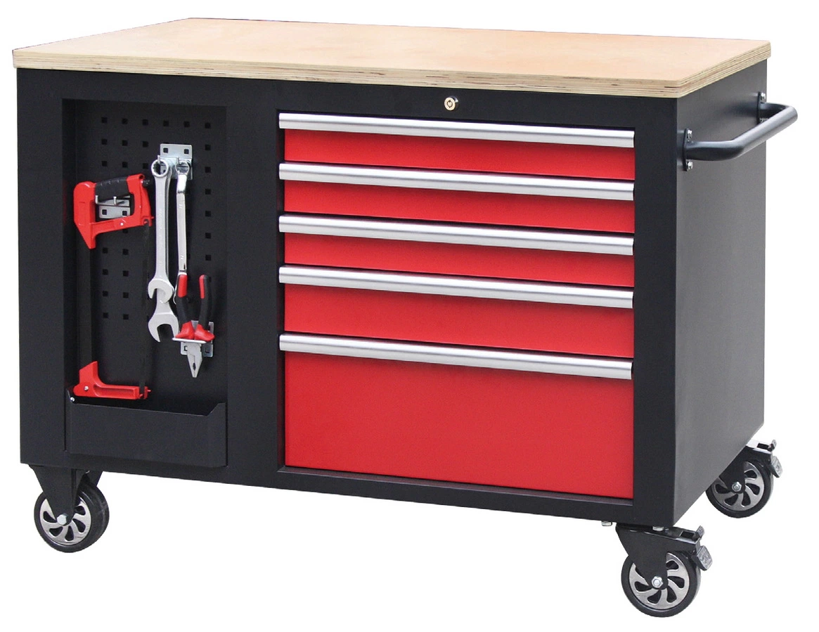 Professional 10 Drawers and Two Doors Workbench Workshop Garage Metal Rolling Wheels Tool Box Roller Trolley Cart Tool Cabinet