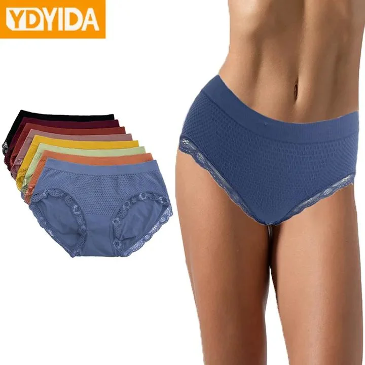 Sexy Women Seamless Solid Underwear MID Waist Soft Elastic Female Panties Underpants