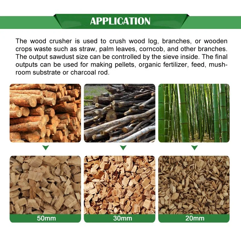 Broyeur-déchiqueteur de bois de biomasse à haute efficacité de 2 à 30 t/h pour ligne de granulés de biomasse.