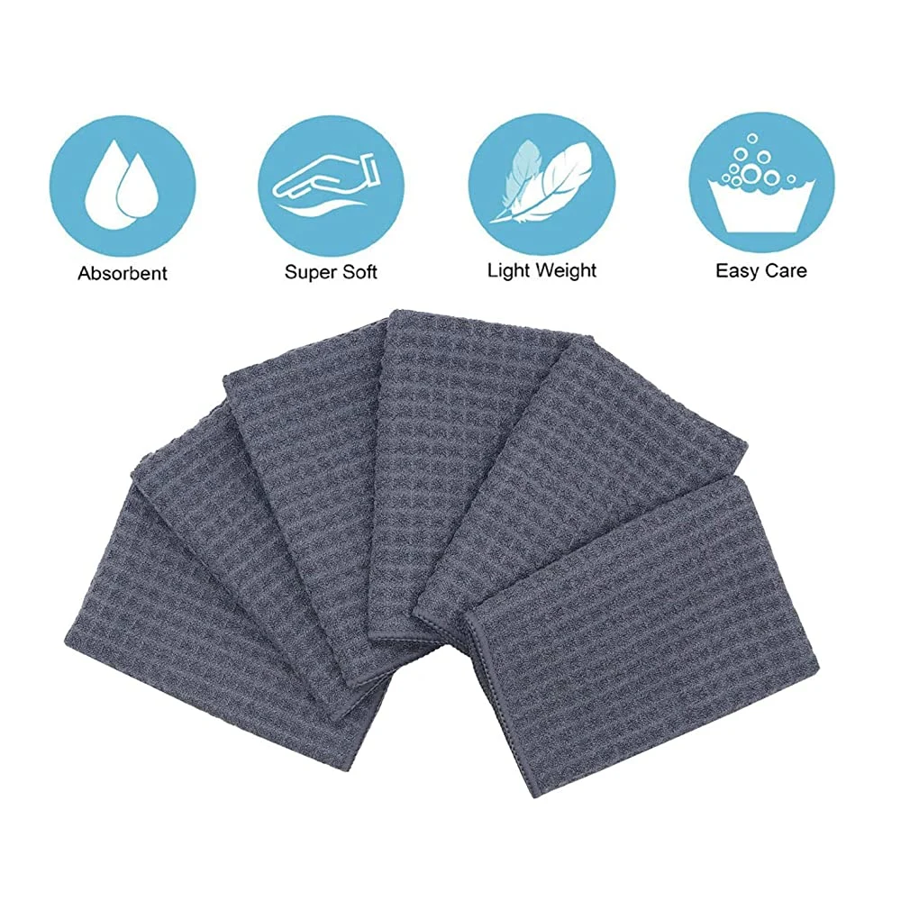 Household Tea Kitchen Car Cleaning Microfiber Waffle Towel