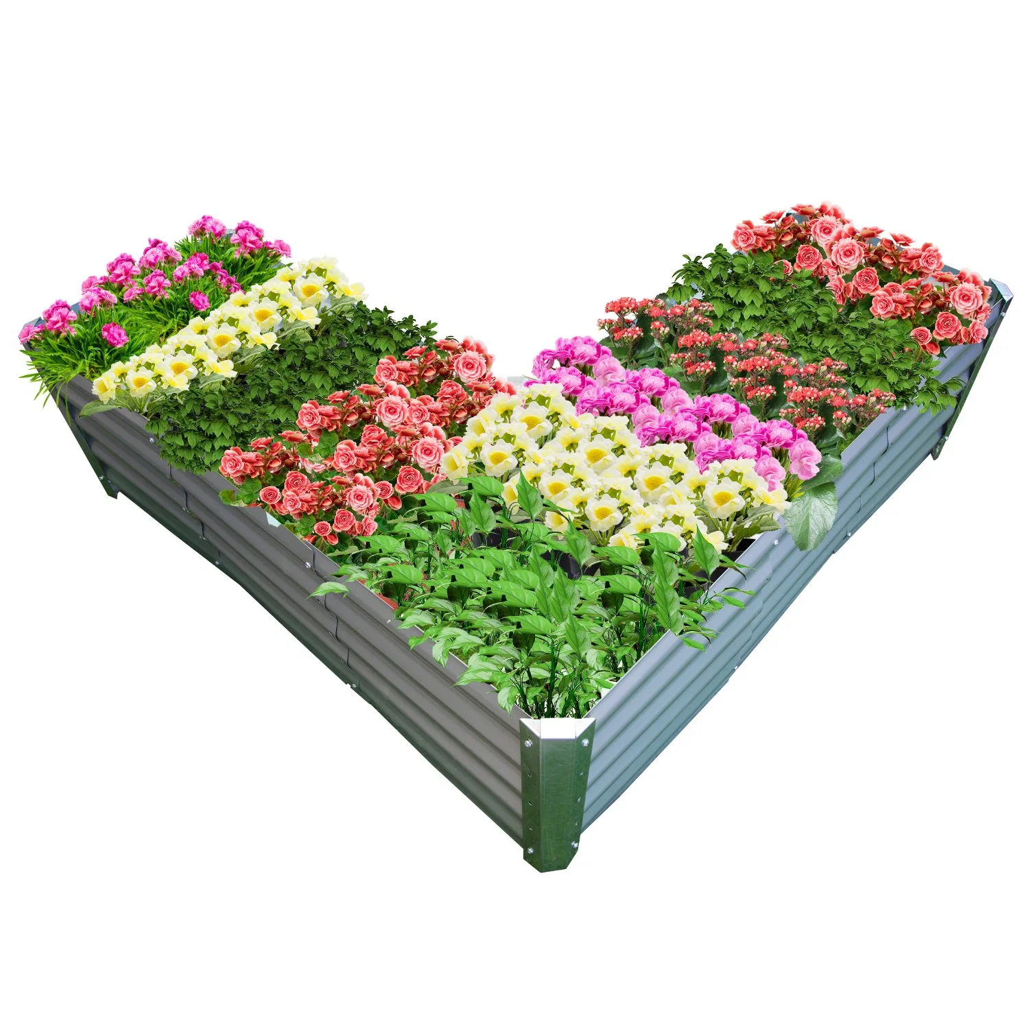 Rectangle Planting Bed with Raised Galvanized Steel