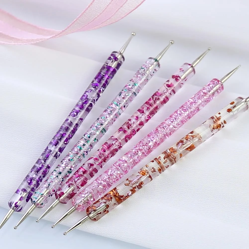 Crystal Handle Manicure Paint Dual-Ended Rhinestones Dotting Pen Tool Set