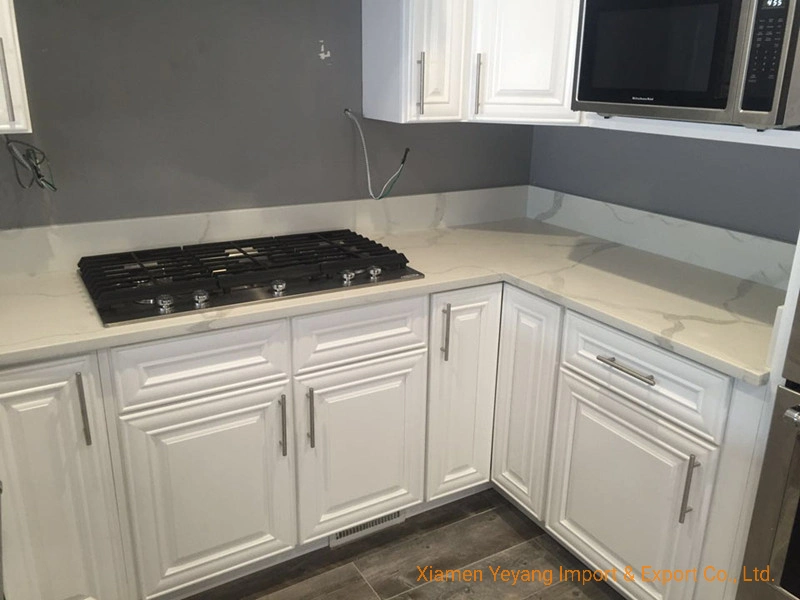 Calacatta Quartz Countertops and Backsplash for Kitchen Project