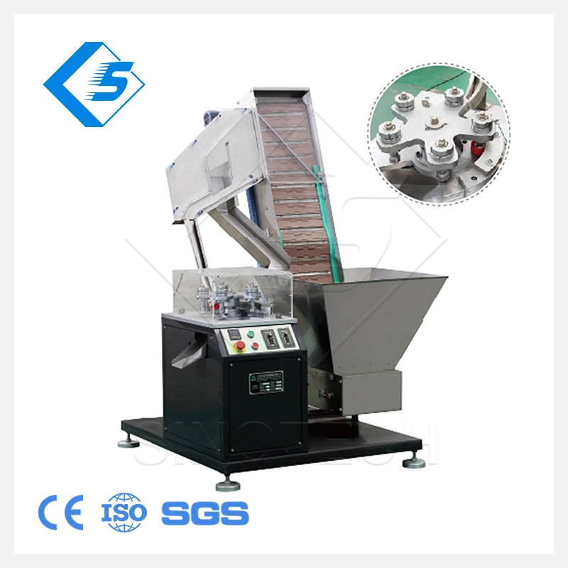 High-Speed Sino-Tech 38mm Plastic Bottle Cap Folding Machine Lid Cover Edge Slitting and Folding Machine Price