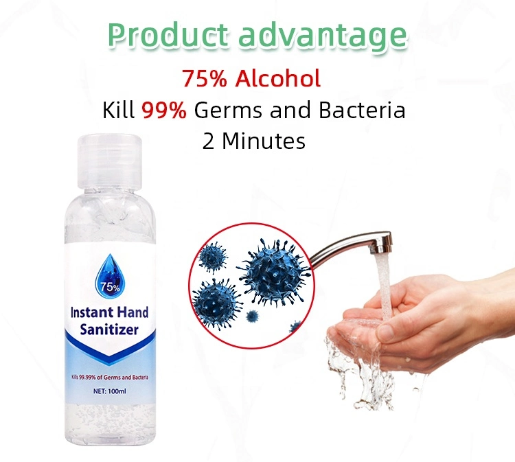 Embalaje Waterless Lavado de manos antibacteriano antibacteriano instantáneo del 75% Alcohol antiséptico de desinfección de la mano