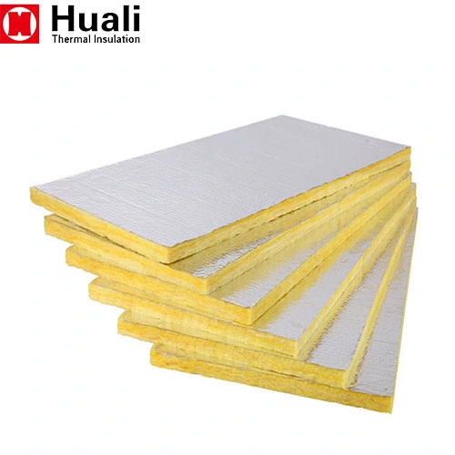 Huali Residential Construction Soundproof Fiber Glass Wool Insulation Board with Aluminum