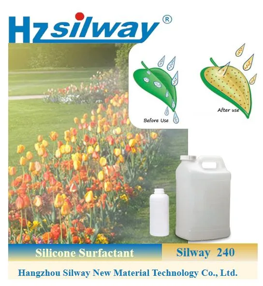 Easy to Operate Agricultural Silicone Surfactants Silway 240 Save up to 70% Spray Volume