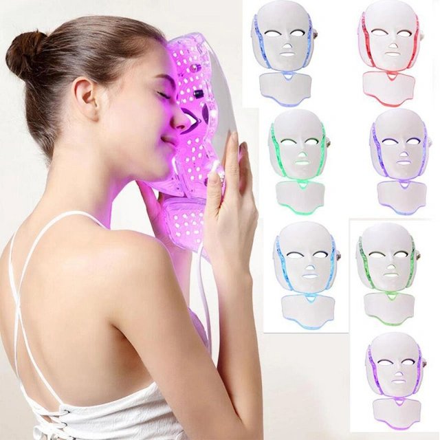 PDT Machine 7 Colour LED Cromoterapia LED Face Mask Light Therapy Mask 7 Colors