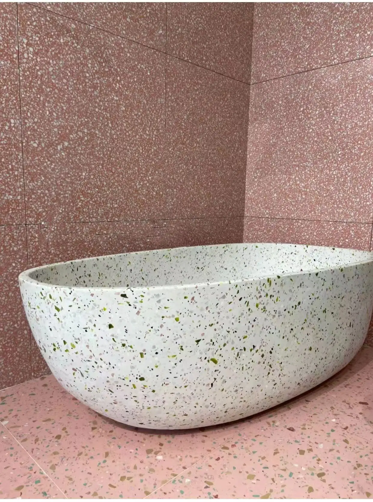 Piedra artificial Oval independiente Matt Blanco Baño Bañera Baño Piedra Baño Fabricantes de bañeras