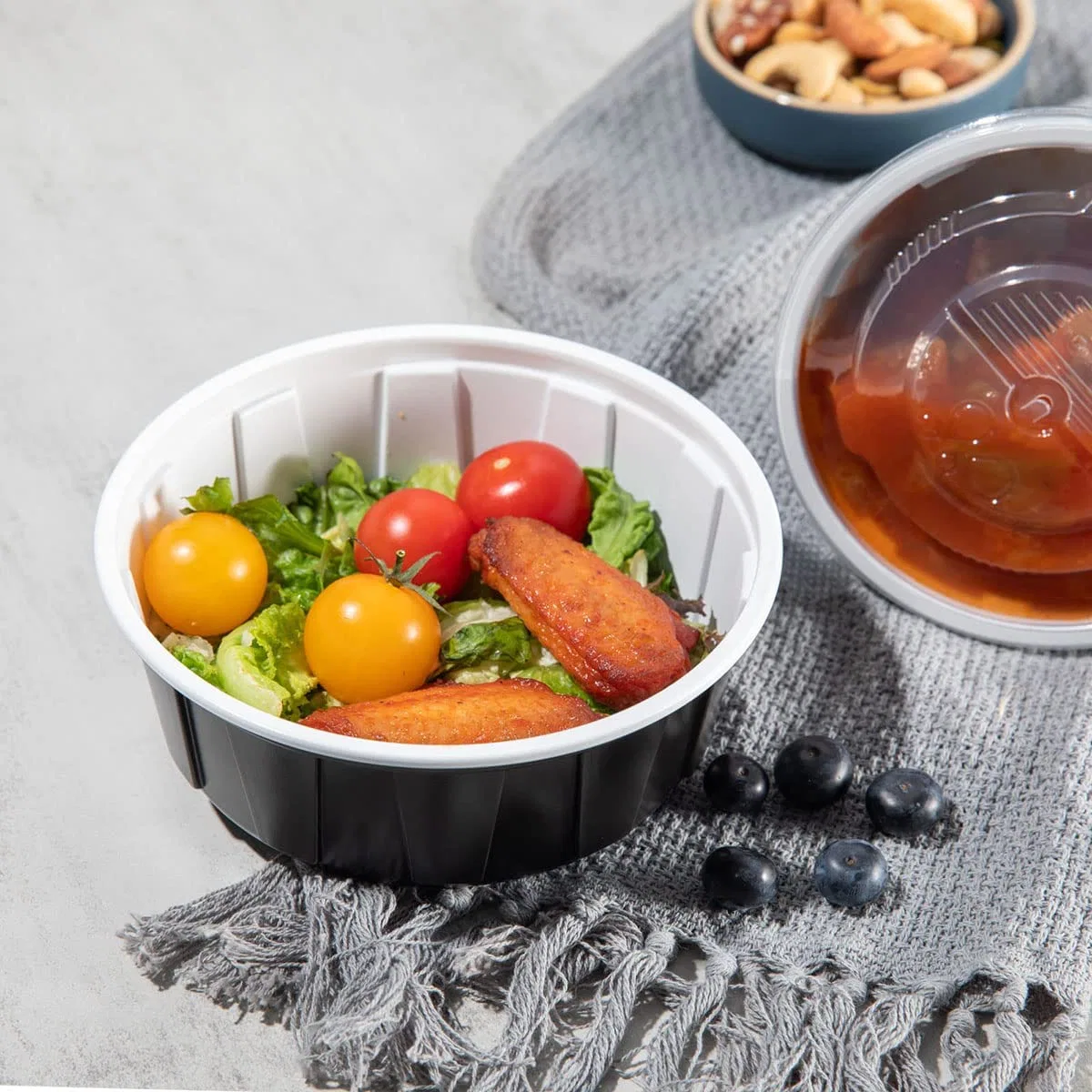 Disposable Food Containers with Lids to Go Containers for Food, Freezer & Microwave Safe