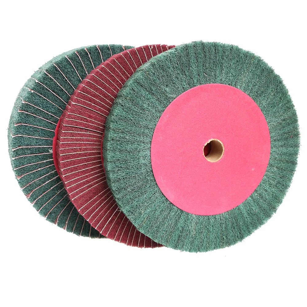 Nylon Fiber Flap Polishing Wheel Grinding Disc Non-Woven 115*22mm Scouring Pad Buffing Wheel for Angle Grinder