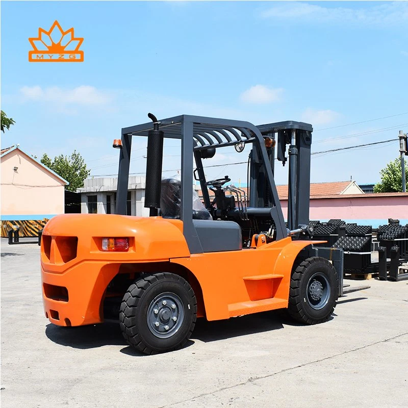 شاحنات رافعة شوكية تعمل بالديزل غير المتوازن Hyster/Yale/Linde/TCM/Nissan/Heli/Mingyu 7t 7t. 7t تويوتا 7t 7000كجم موديل CE ISO مع رافعة محرك Isuzu اليابانية