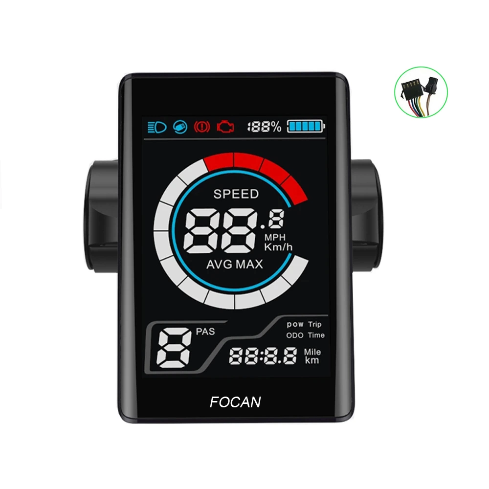 Focan E-Bike LCD Display Roller Brushless Controller Monitor Meter LED Display S2, Sw900, S886, S866, M5, G51, P3C, Gz3