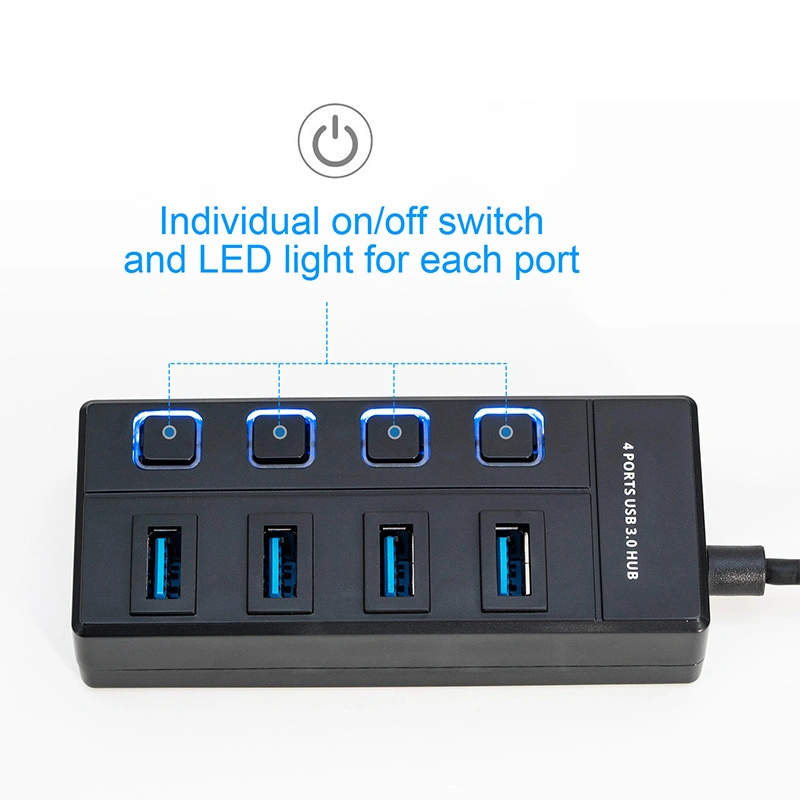 Directa de Fábrica de Venta caliente 7 puertos USB 3.0 de 5 Gbps Hub compacto portátil con cable