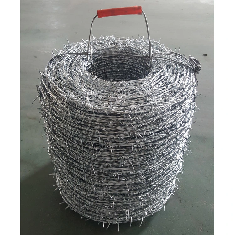 25kg Hot-Dipped recubierto de PVC galvanizado o alambre de púas con especificaciones personalizable