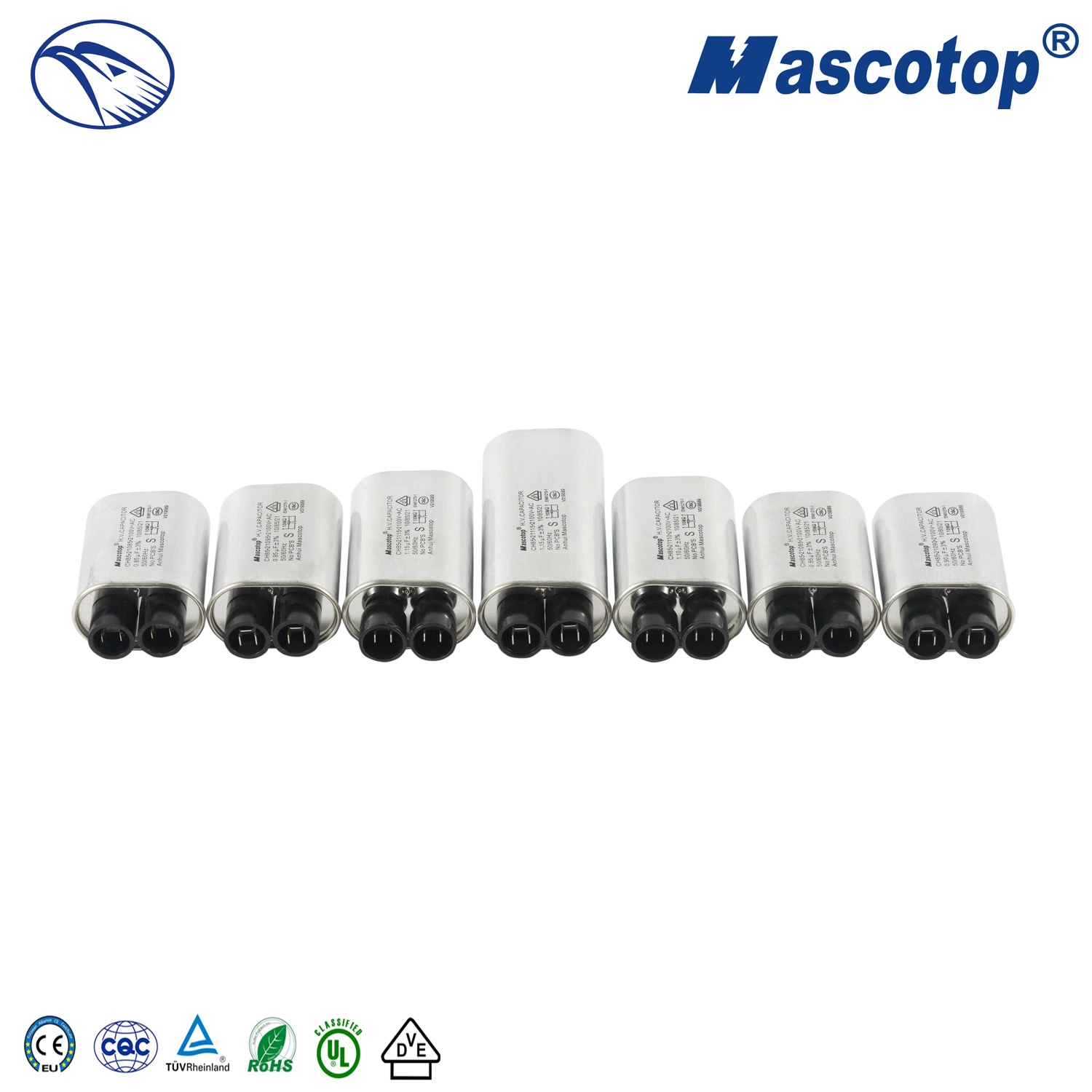 0.5-1.2UF Mascotop de polipropileno de 50pcs/Carton 0.5-1.4UF 2100V 2300V de alimentación de condensadores de alta tensión