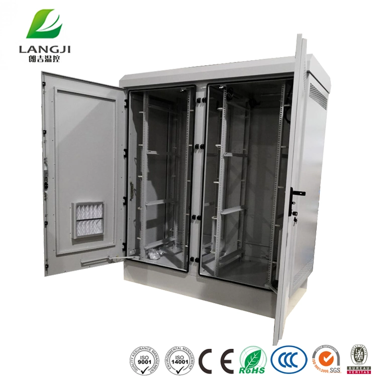 Double Door Waterproof Outdoor 19 Rack Telecom Power Enclosure Cabinet with Filter