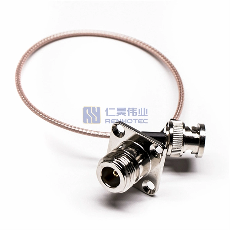 BNC Male to 4hole Flange N Female Cable Crimp Type for Rg316 Rg178 RF Cable