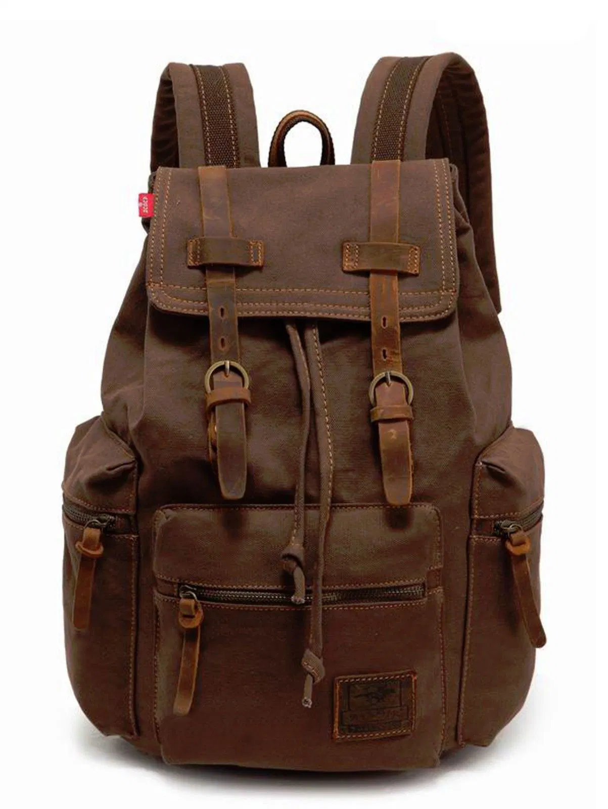 Bolsas de colegio universitario para hombres y mujeres, mochila de lona retro con cordón vintage para viajes con laptop