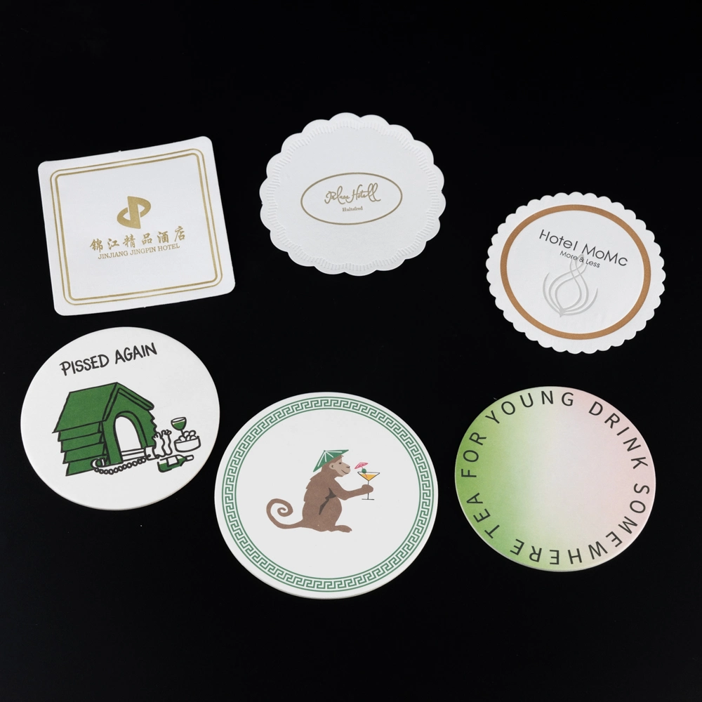 Cadeau promotionnel rond carré de papier personnalisé boire Coasters