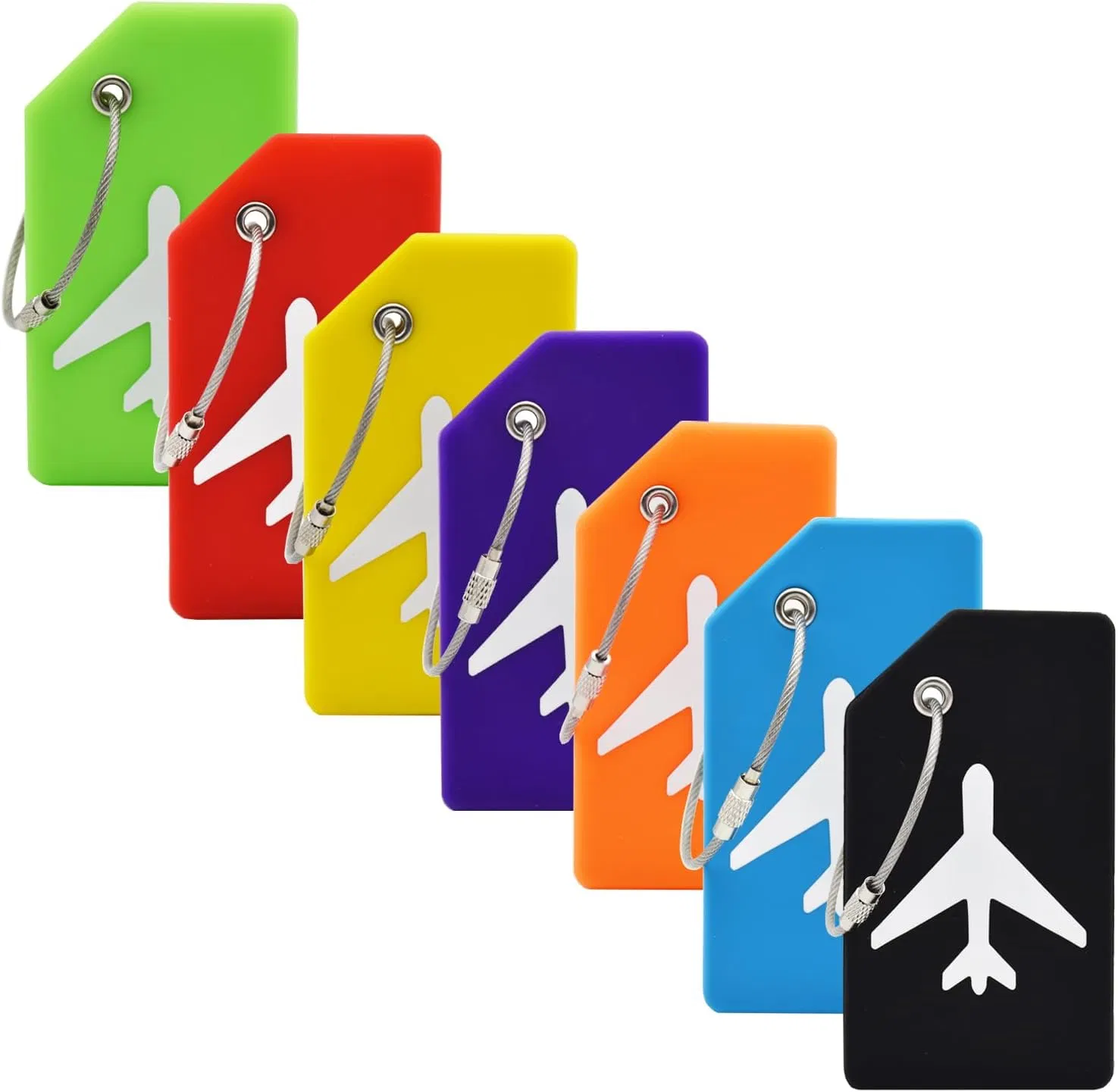 Colorful Silicone Initial Luggage Tags Identifiers for Suitcases with Labels Durable Steel Loop Baggage Handbag