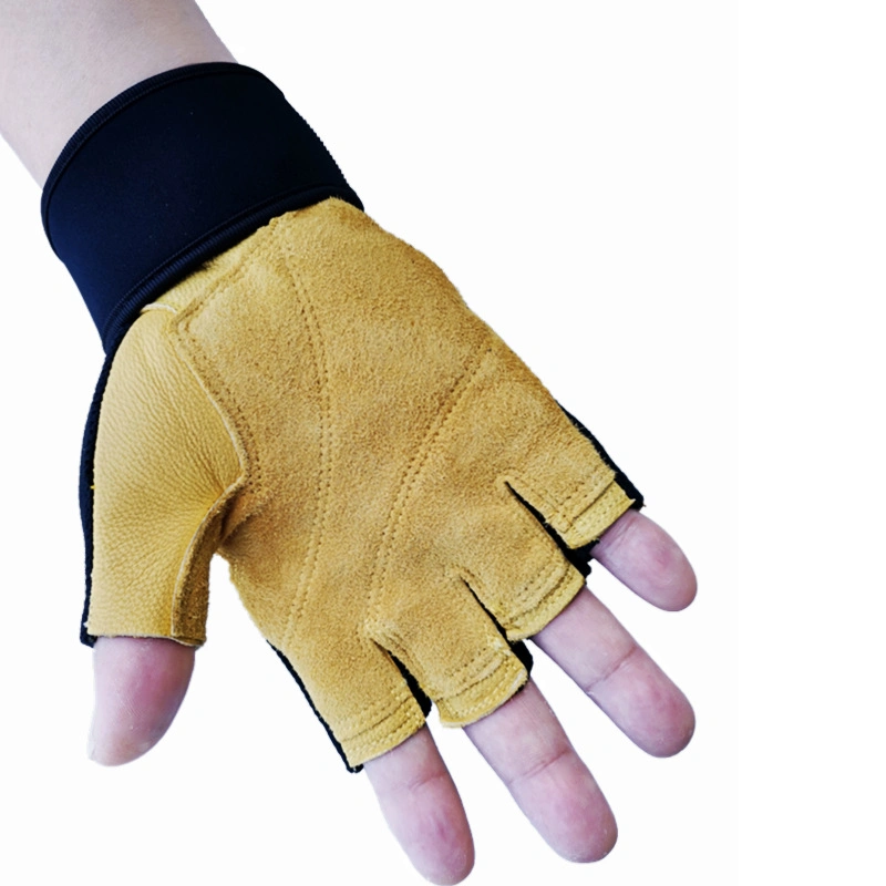 Breathable Workout Leather Body Building Training Fitness Gym Gloves