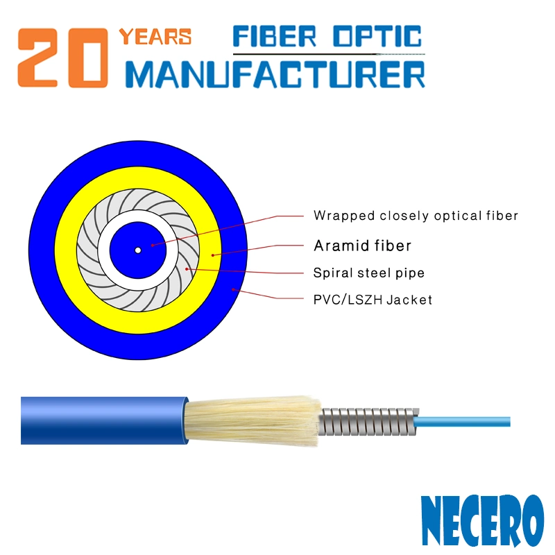 China Supply Indoor Simplex Armored Indoor Multi Core Fiber Optic Cable