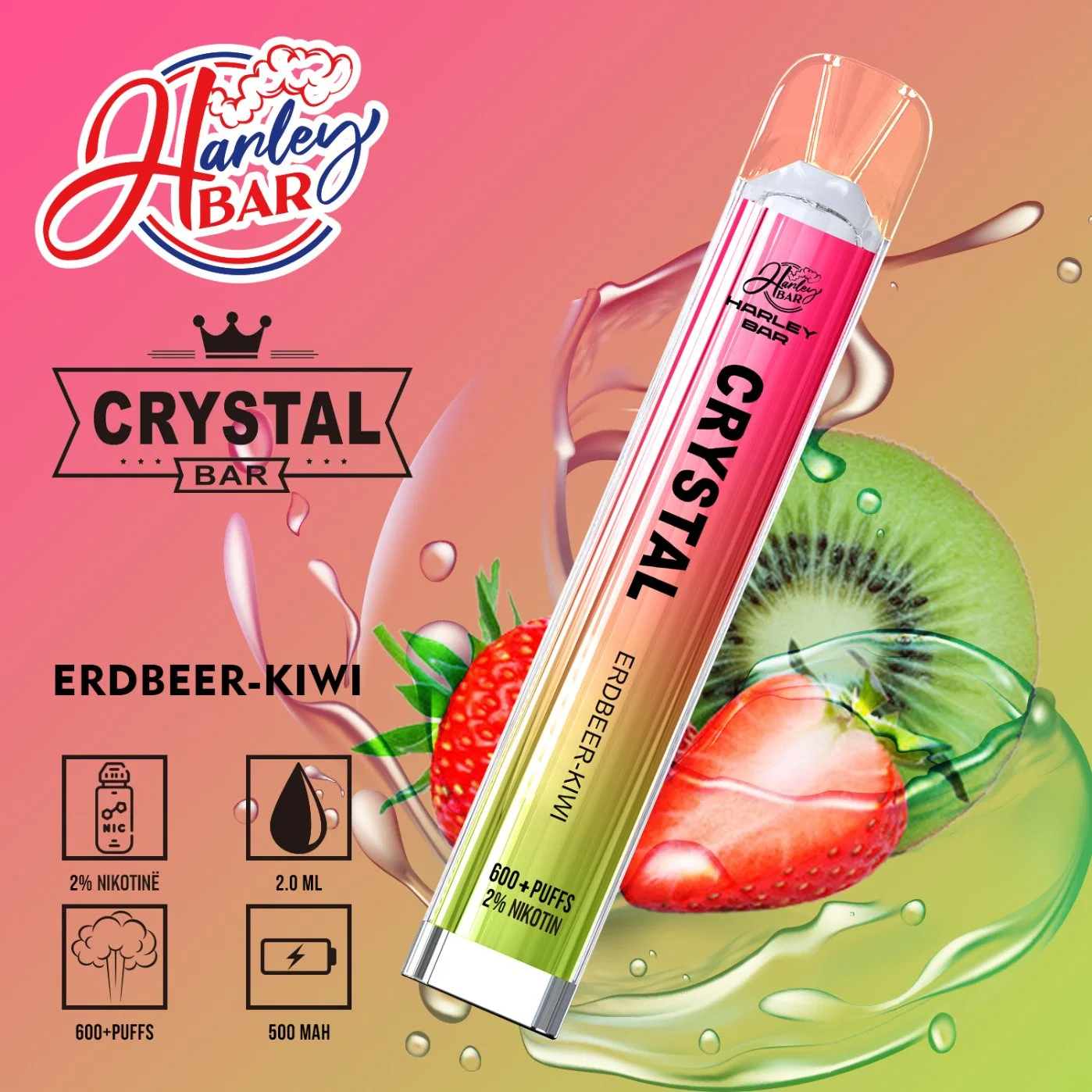 VAPE Salto Cristal 600 Puff Bar 2ml malla Bobina Sky E CIGS personalizada