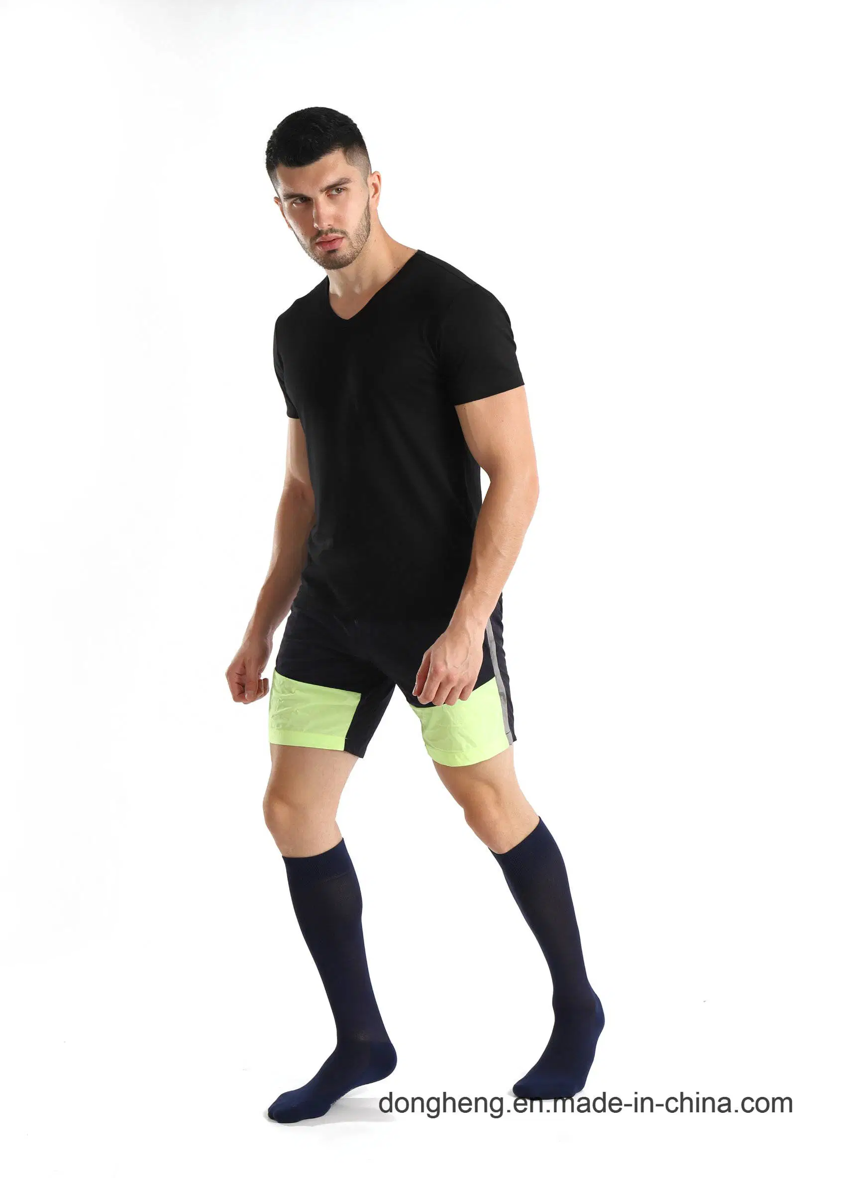 Soporte Knee-High graduado de la compresión de algodón Color Blocking calcetines para hombres y mujeres