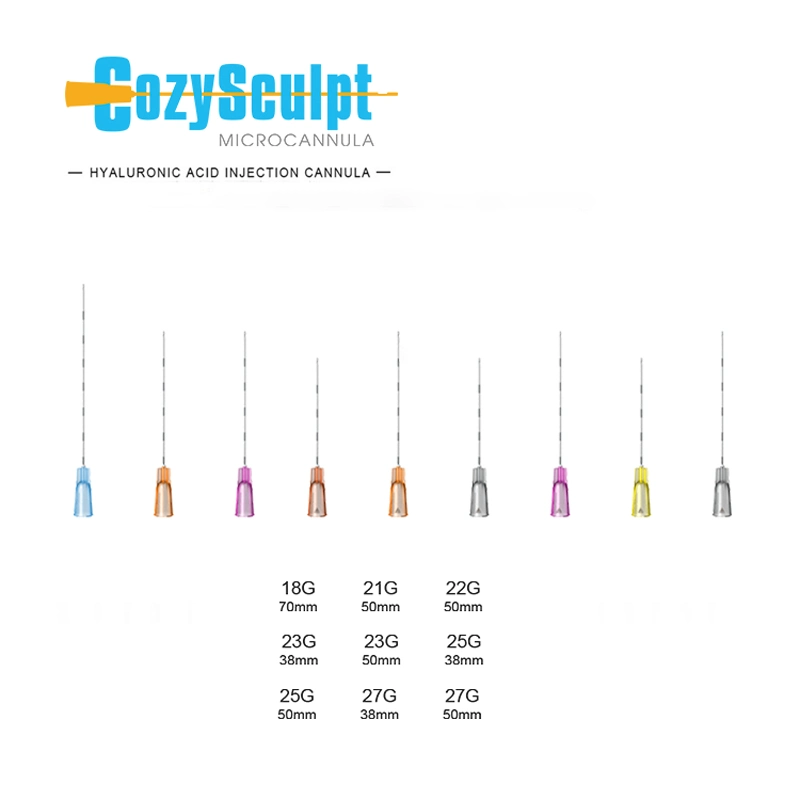 Czoysculpt Disposable Metal Needle 18g 22g 25g 38 50 mm Blunt Tip Microcannula for Lip Dermal Filler