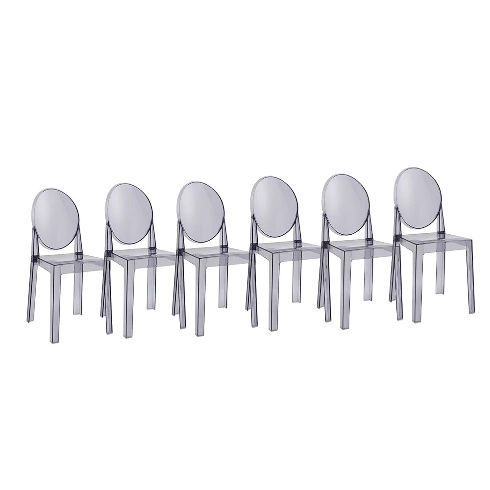 Modern Acrylic Stacking Two Dining Side Chairs in Clear