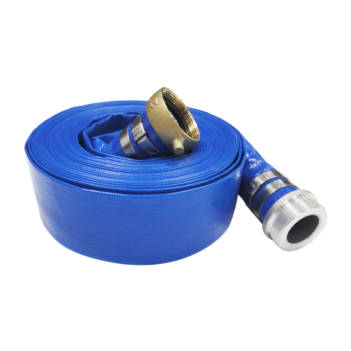 Durable 4 Inch 50mm ID Lay Flat Discharge Hose with Pin Lug Connector