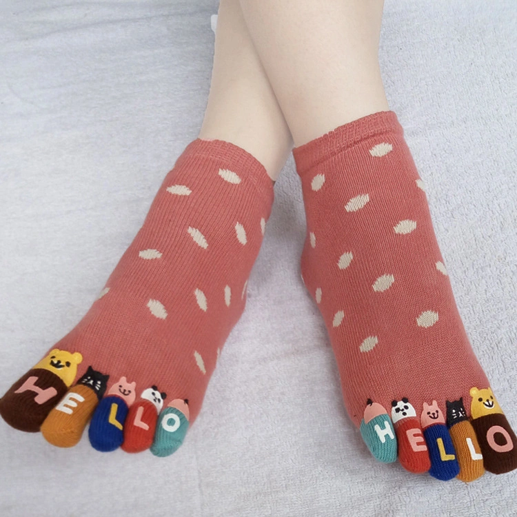 Sport Ankle Cute Unisex Wholesale/Supplier Cotton Comfortable Five Fingers Toe Jacquard Socks