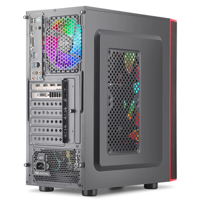 Segotep RGB Gaming ATX Computergehäuse mit Acryl Panel 15mm Konvexe Ummantelung, seitlichem Design, PC-Gaming-Gehäuse