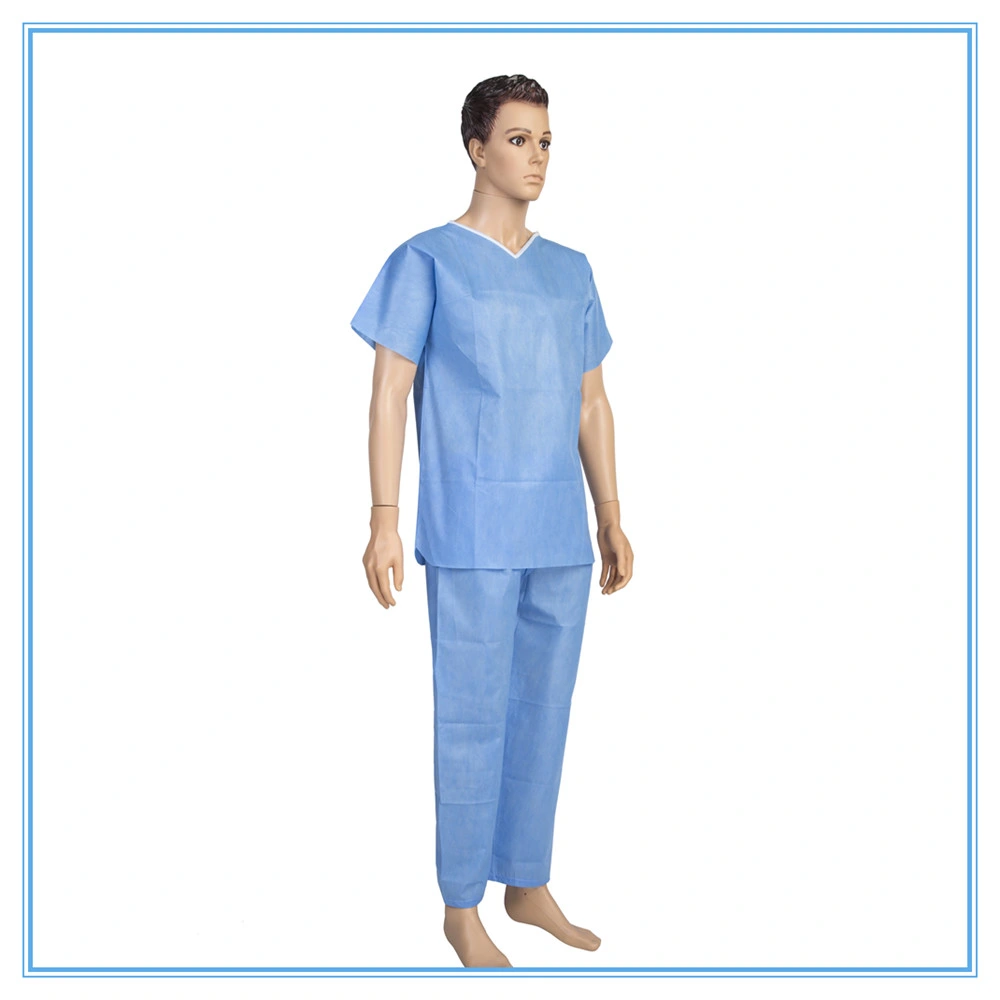 Unisex Dental Disposable Non Woven Non Hospital Working Gowns Nursing Non Medical Clothing Scrub Set Uniforms for Doctor and Nurse