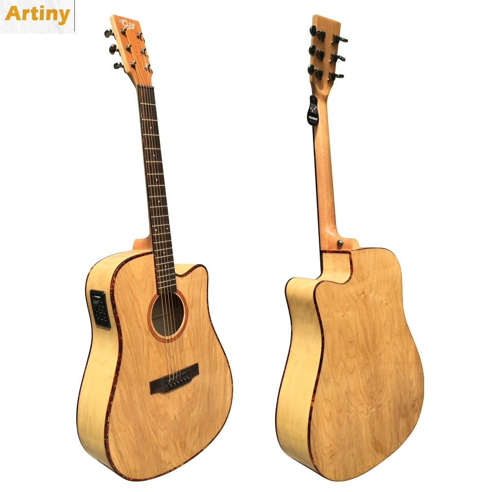China Made High Quality All Solid Guitar Acoustic Om Shape Rosewood Folk Acoustic Guitar 41 Inch