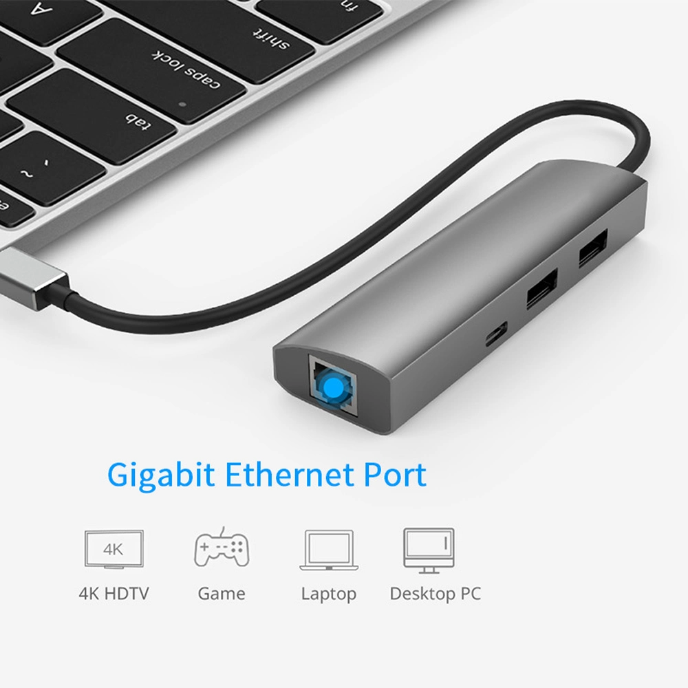 SuperSpeed 5Gbps USB-C Hub mit 4 Ports und Gigabit Ethernet