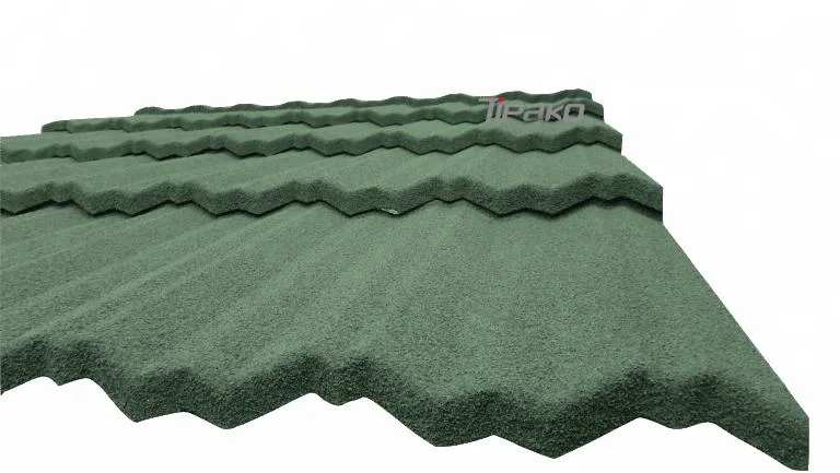 Green Style Corrugated Bond Type Roofing Shingles Color Stone Coated Metal Roof Tile