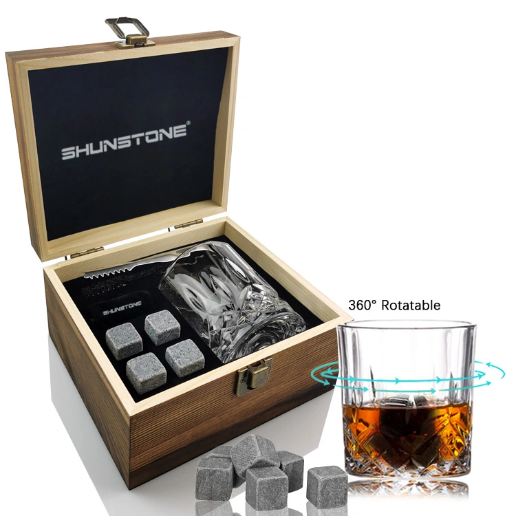 Customised Shot Glasses Wine Glass Tumbler Whisky Rotating Glass granite Whisky Ice Wine Stone Whiskey Chilling Stones Gift Set