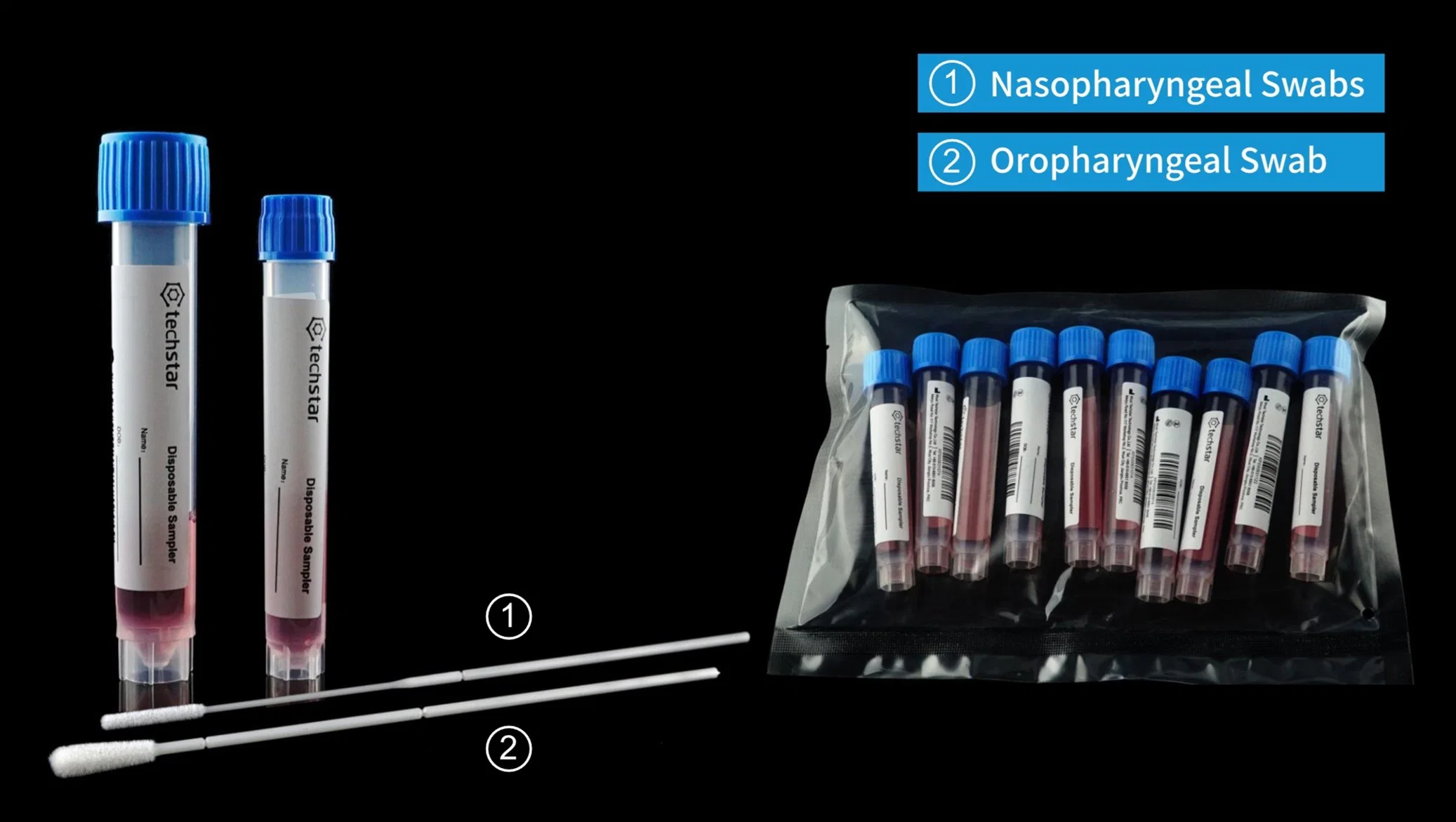 A VTM TVC Techstar Oral descartáveis ou swab nasal amostrador Kit de Coleta