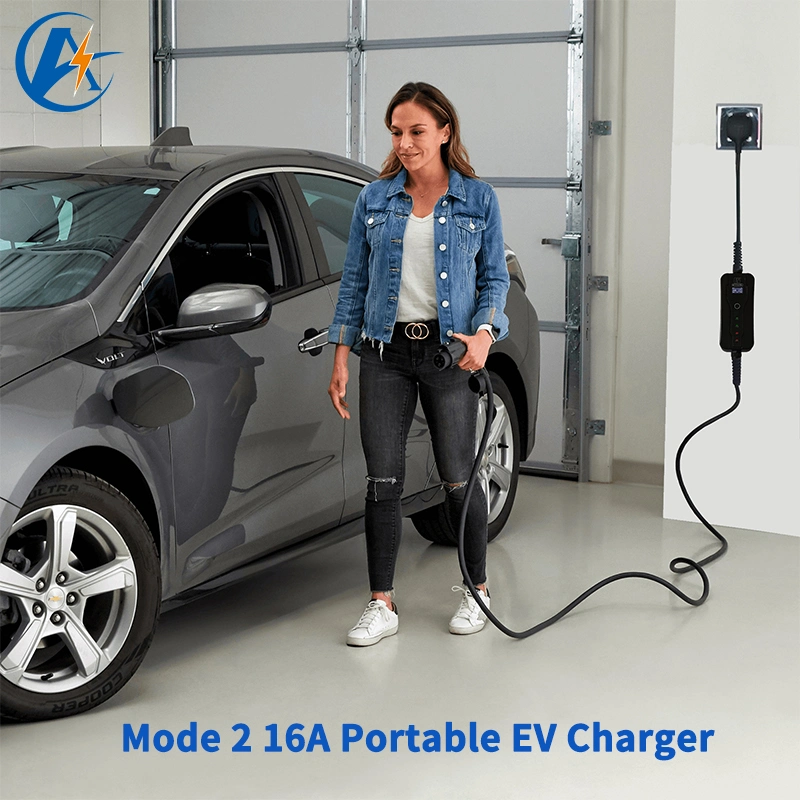 Estação de carregamento de veículos elétricos 16A tipo 2, corrente alternada (AC), veículo elétrico (EV) portátil Carregador para automóvel